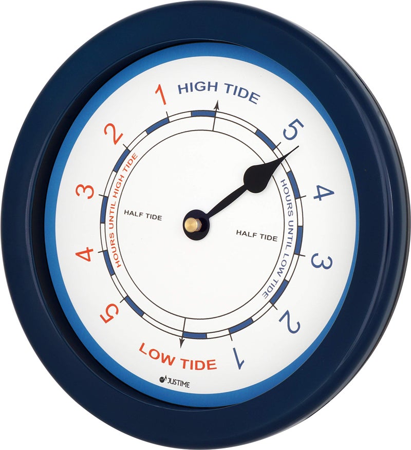 JUSTIME 8.5 Inch Atlantic Tide Clock for East Coast, High Tide Low Tide Clock with Plastic Water Resistant Case, Colorful Graphics Designed Home Wall DÃ©cor (TT019 Blue) - Image 2
